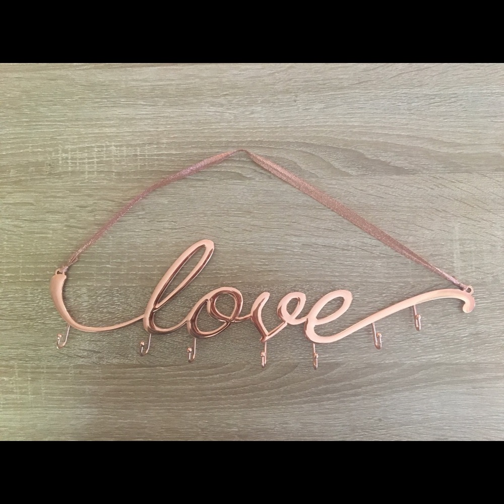 Love Rose gold Accessory Hooks Holder Jewelry Rack